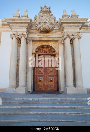 Coimbra, Portugal - Sept 6th 2019: Johannine Library outdoors entrance. University courtyard Stock Photo