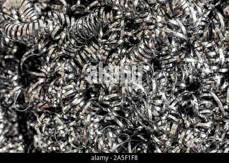 extreme close-up of steel shavings Stock Photo
