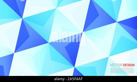 Geometric triangle vector background in blue for any design Stock Vector