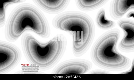 Background on abstract pieces of paper. Liquid black and white background with a paper cut texture Stock Vector