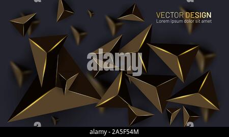 Abstract vector background with golden light and blurred shadow Stock Vector
