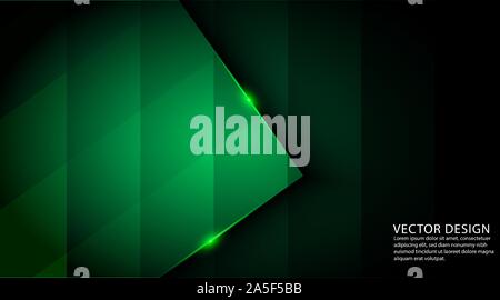 Dark green color abstract geometric background in eps 10 Stock Vector