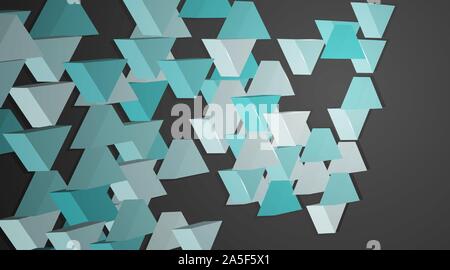 3D triangle design composition in blue and gray background vector in EPS 10 Stock Vector