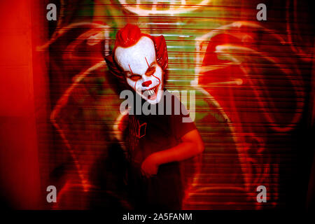 Halloween mask, Barcelona. Stock Photo