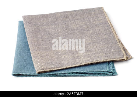 Two colorful textile napkins on white background Stock Photo