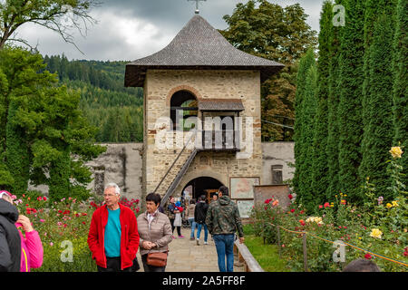 Romania, Voronet, 15 September 2019 - Voronet Monastery, Region Suceava, Romania - the church is one of the Painted churches of Moldavia listed in Stock Photo