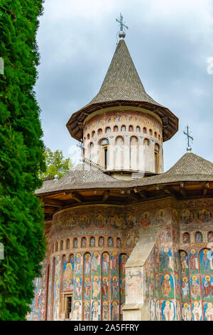Romania, Voronet, 15 September 2019 - Voronet Monastery, Region Suceava, Romania - the church is one of the Painted churches of Moldavia listed in Stock Photo