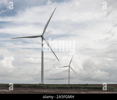 Oklahoma wind energy, a wind farm outside of Marland, Oklahoma. Stock Photo