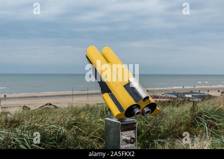 binoculars on the boulevard for looking over the sea Stock Photo