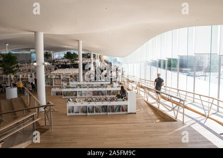 Helsinki, Finland - June 09 2019 :The Helsinki's new public Central Library Oodi with wide range of services and facilities Stock Photo