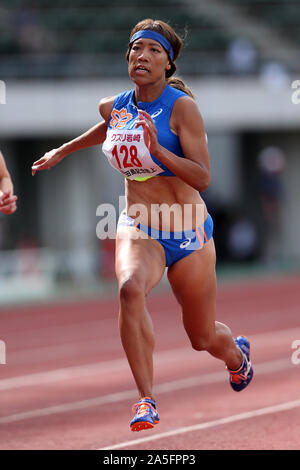 Yamaguchi, Japan. 20th Oct, 2019. Arisa Kimishima Athletics :16th Tajima Memorial Meet Women's 100m at Ishin Me-Life Stadium in Yamaguchi, Japan . Credit: Jun Tsukida/AFLO SPORT/Alamy Live News Stock Photo