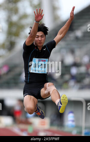 Yamaguchi, Japan. 20th Oct, 2019. NatsukiYamakawa Athletics :16th Tajima Memorial Meet Men's Long Jump Final at Ishin Me-Life Stadium in Yamaguchi, Japan . Credit: Jun Tsukida/AFLO SPORT/Alamy Live News Stock Photo