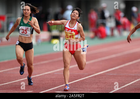 Yamaguchi, Japan. 20th Oct, 2019. Mei Kodama Athletics :16th Tajima Memorial Meet Women's 100m Final at Ishin Me-Life Stadium in Yamaguchi, Japan . Credit: Jun Tsukida/AFLO SPORT/Alamy Live News Stock Photo