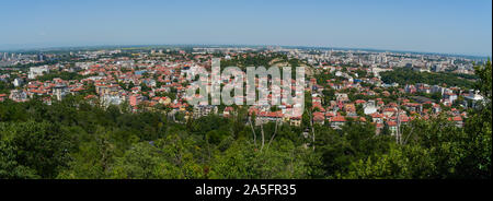 PLOVDIV, BULGARIA - JULY 02, 2019: Panoramic view of the second largest city in Bulgaria. Stock Photo