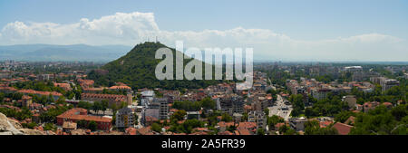 PLOVDIV, BULGARIA - JULY 02, 2019: Panoramic view of the second largest city in Bulgaria. Stock Photo