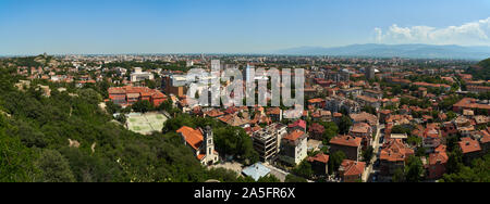 PLOVDIV, BULGARIA - JULY 02, 2019: Panoramic view of the second largest city in Bulgaria. Stock Photo