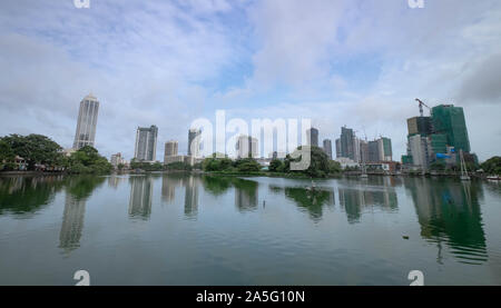 COLOMBO, SRI LANKA - AUGUST 11, 2019: At The Beira lake in Colombo, Sri Lanka. One of destination for travel in Sri Lanka. Here’s center of the Colomb Stock Photo