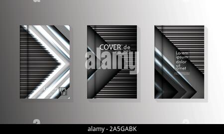 Cover book with a geometric design background. Valid for banners, placards, leaflets, poster designs, etc. Eps10 vector template Stock Vector
