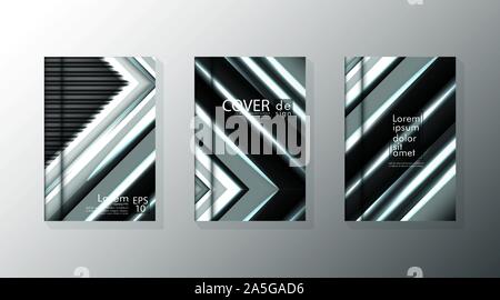 Cover book with a geometric design background. Valid for banners, placards, leaflets, poster designs, etc. Eps10 vector template Stock Vector