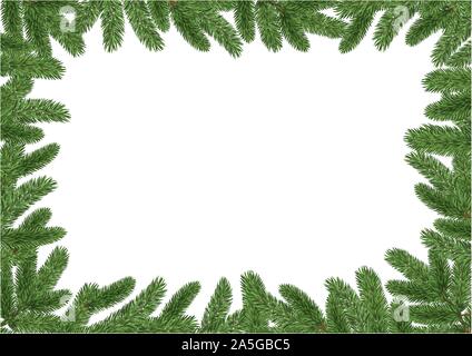 christmas frame with pine branches Stock Vector