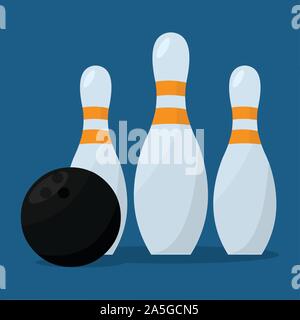 bowling pins and bowling ball vector illustration Stock Vector