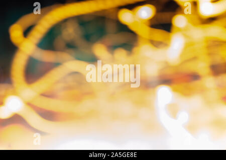 Abstract blur lines yellow lights on the background. Stock Photo