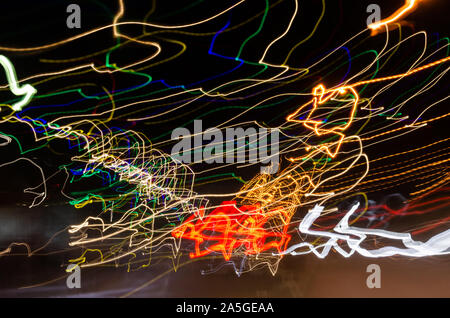 Night in the City of Lights.Long exposure photo Stock Photo