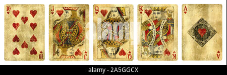 VINTAGE ! 3 pcs. Nippon Paint Playing Card - King Queen Jack of Hearts  (#153)