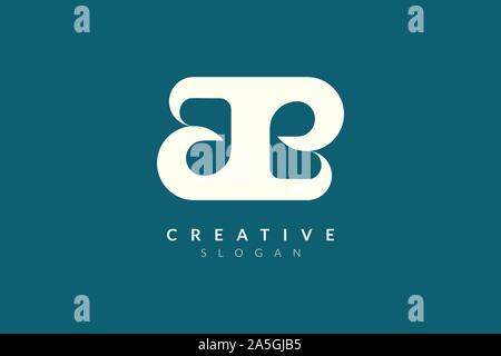 Monogram logo design combining letters A and B. Simple and modern vector design for business brand and product Stock Vector