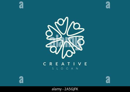 Vector design of people shape. Minimalist and simple illustration design, flat logo style, modern icon and symbol Stock Vector