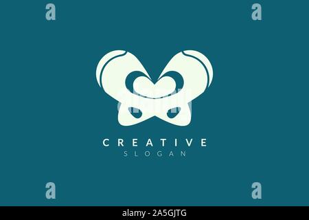 Vector illustration of pelvic bone shape design. Minimalist and simple logo, flat style, modern icon and symbol Stock Vector