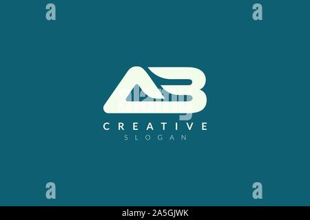 Monogram logo design combining letters A and B. Simple and modern vector design for business brand and product Stock Vector