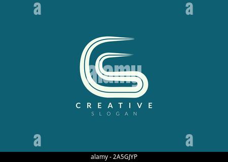 Monogram logo design combining letter C and S. Simple and modern vector design for business brand and product Stock Vector