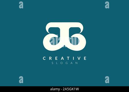 Monogram logo design combining letters A and B. Simple and modern vector design for business brand and product Stock Vector