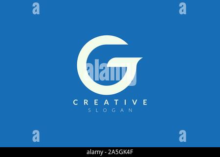 Initial monogram logo design combining letters G and J. Simple and modern vector design for business brand and product Stock Vector