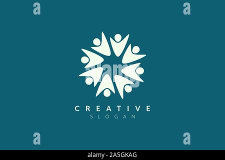 Vector design of people shape. Minimalist and simple illustration design, flat logo style, modern icon and symbol Stock Vector