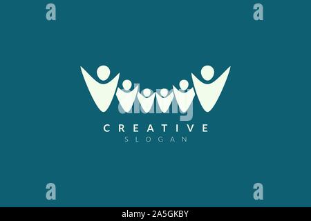 Vector design of people shape. Minimalist and simple illustration design, flat logo style, modern icon and symbol Stock Vector