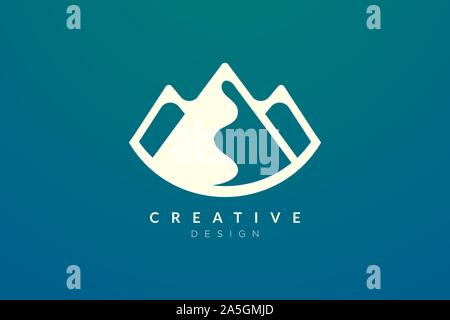 Triangle shaped mountain logo design. Minimalist and modern vector design for your business brand or product Stock Vector