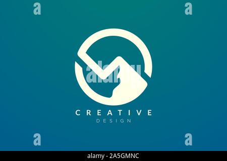 Logo design that combines circle objects with mountains. Minimalist and modern vector design for your business brand or product Stock Vector