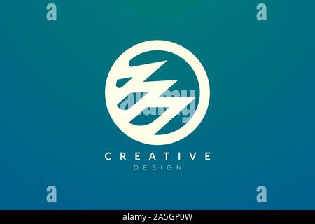 Logo design that combines circle objects with mountains. Minimalist and modern vector design for your business brand or product Stock Vector