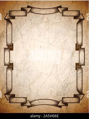 Aged poster with vintage frame Stock Vector