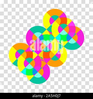 Circle retro element, minimal graphic design isolated on transparent background for music cover, booklet, vector round element. Stock Vector