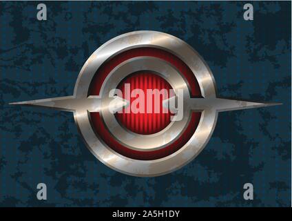 Metal label on a grungy surface Stock Vector