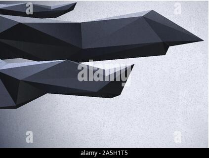 Abstract background with low poly crystals Stock Vector