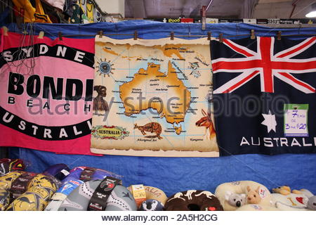 Australian emblems and icons as seen in a market in Sydney Stock Photo