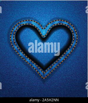 Jeans heart frame Stock Vector