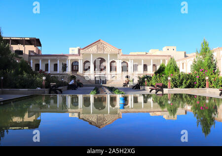 Pool in traditional courtyard of nobility residence Qajar era, Sheshgelan, Tabriz, Iran. Amir Nizam's house