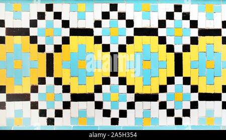 Detail of traditional persian mosaic wall with geometrical ornament, Iran Stock Photo