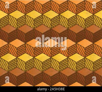 Honey themed cubes seamless pattern Stock Vector