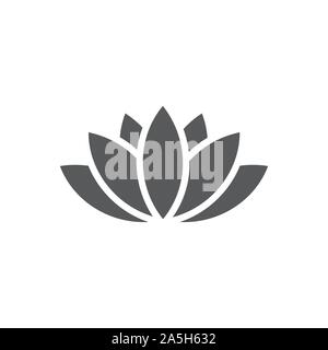 Lotus icon on white background Stock Vector